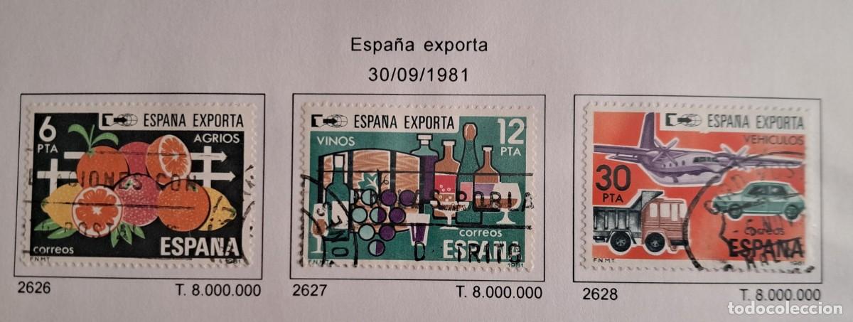 Timbres: serie completa de sellos de Espa&ntilde;a usados, Espa&ntilde;a exporta, edifil 2626-2628, a&ntilde;o 1981.