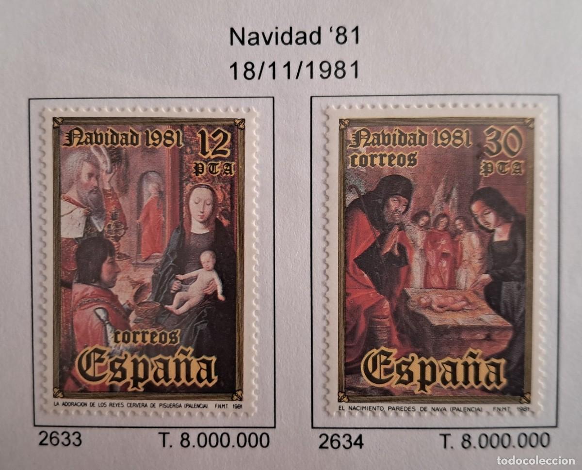 Francobolli: serie completa de sellos de Espa&ntilde;a usados, navidad 81, edifil 2633-2634, a&ntilde;o 1981.
