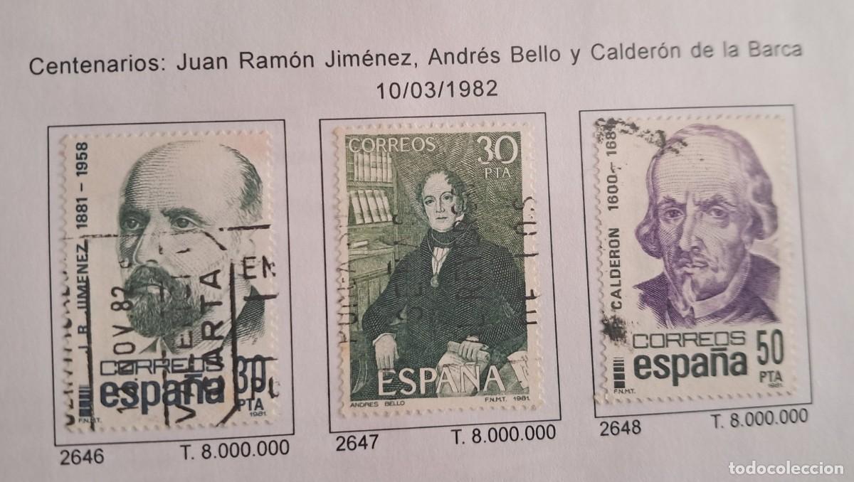 Francobolli: serie completa de sellos de Espa&ntilde;a usados, centenarios, Juan R. Jimenez ...edifil 2648-2648,a&ntilde;o 1982