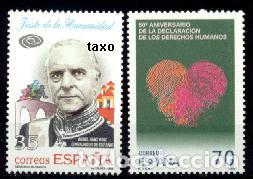 Francobolli: Espa&ntilde;a. 3606/07 Derechos humanos: Angel Sanz Briz-Aniversario declaraci&oacute;n Universal Derechos Humano