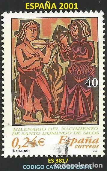 Sellos: ESPA&Ntilde;A 2001 - ES 3817 - SANTO DOMINGO DE SILOS - 1 SELLO USADO