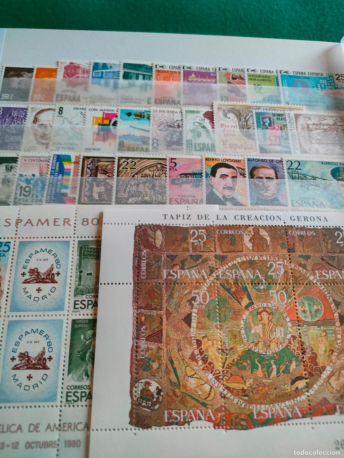 Timbres: A&Ntilde;O 1980 COMPLETO EN NUEVO SIN CHARNELA