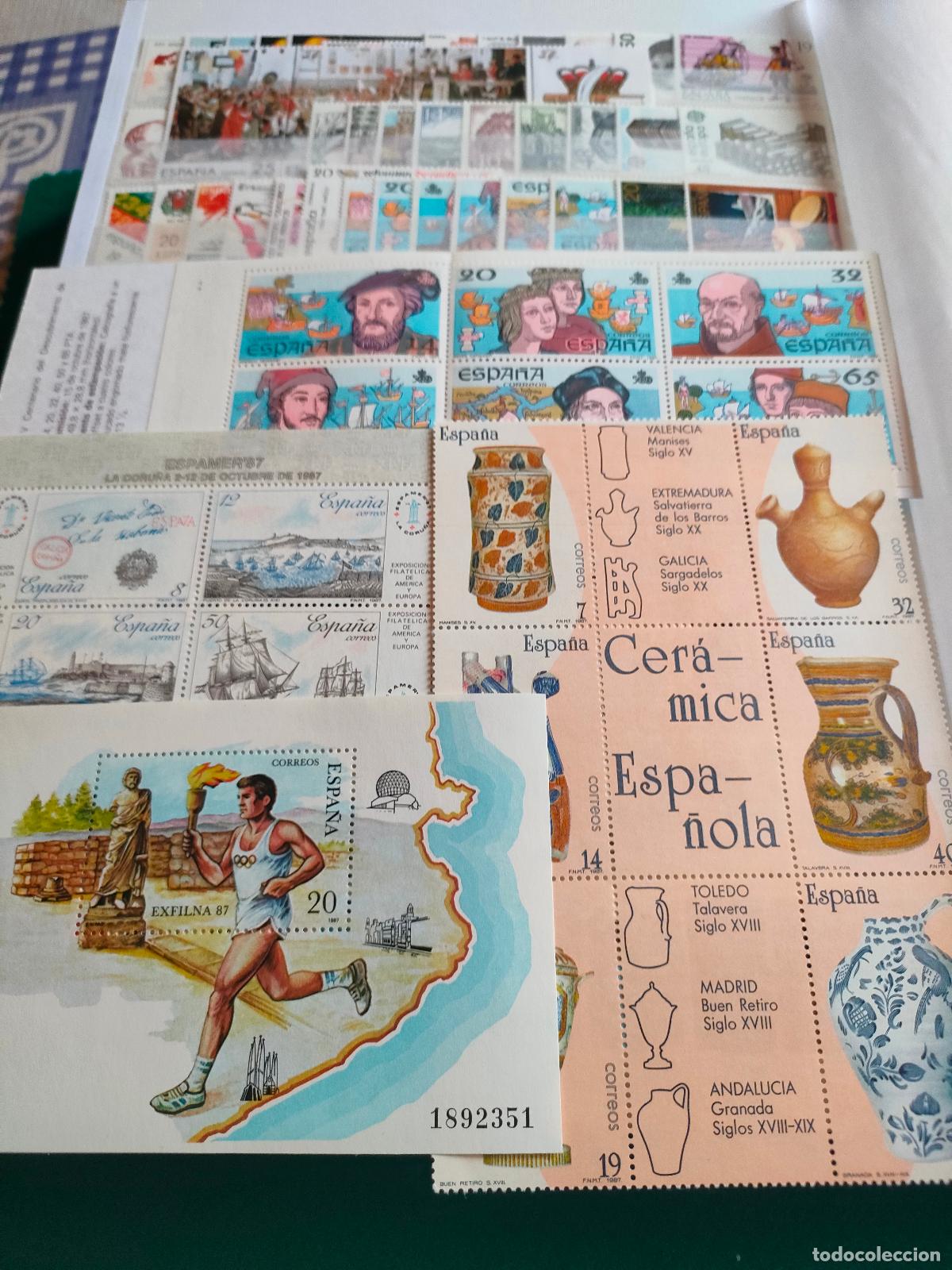 Timbres: A&Ntilde;O 1987 COMPLETO EN NUEVO SIN CHARNELA