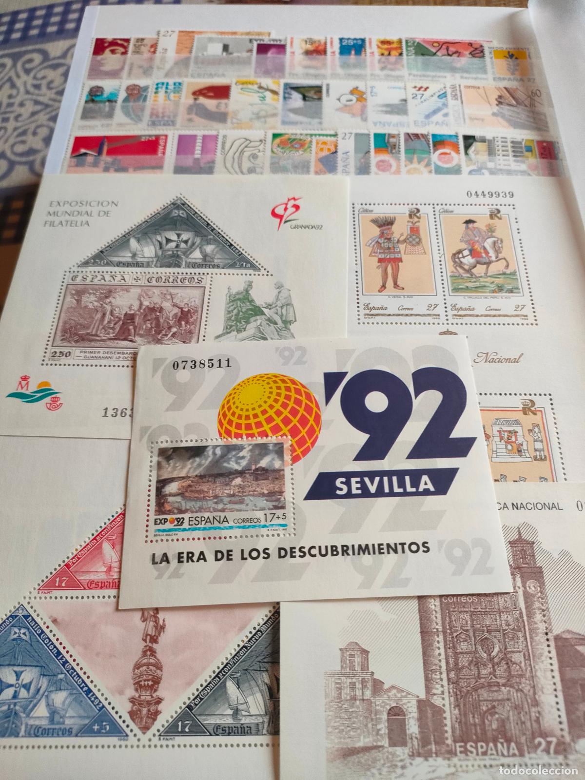 Timbres: A&Ntilde;O 1992 COMPLETO EN NUEVO SIN CHARNELA