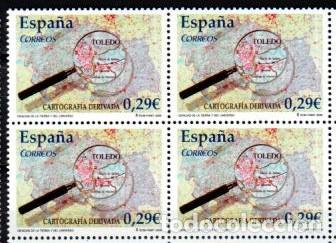 Timbres: Espa&ntilde;a. 4255 Ciencias: Cartograf&iacute;a, en bloque de cuatro. 2006. ﻿ Sellos nuevos y numeraci&oacute;n Edifil