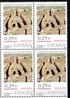 Timbres: Espa&ntilde;a. 4250 Yacimiento de Los Millares (Almer&iacute;a), en bloque de cuatro. 2006. ﻿Sellos nuevos y num