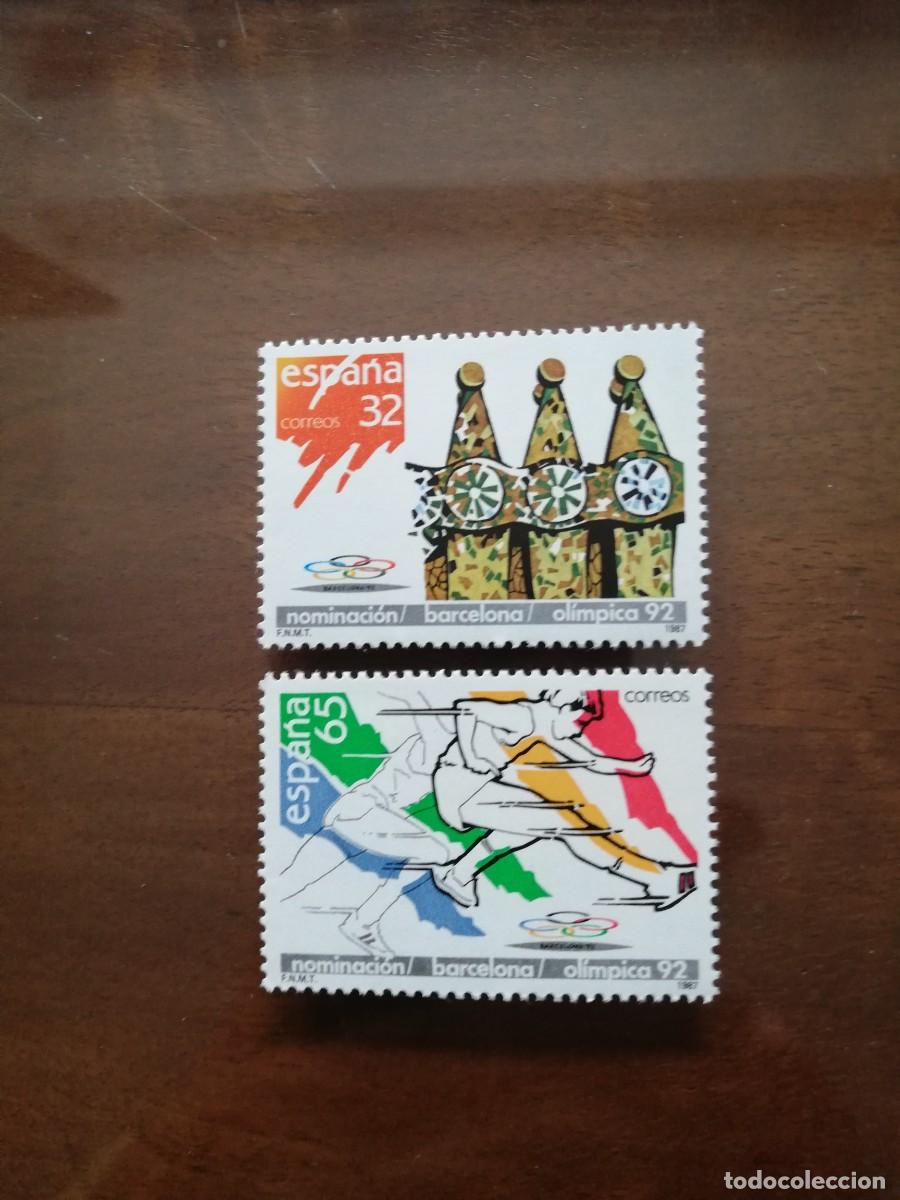 Sellos: ESPA&Ntilde;A 1987 .- NOMINACION BARCELONA OLIMPICA 92.- YT 2524/25