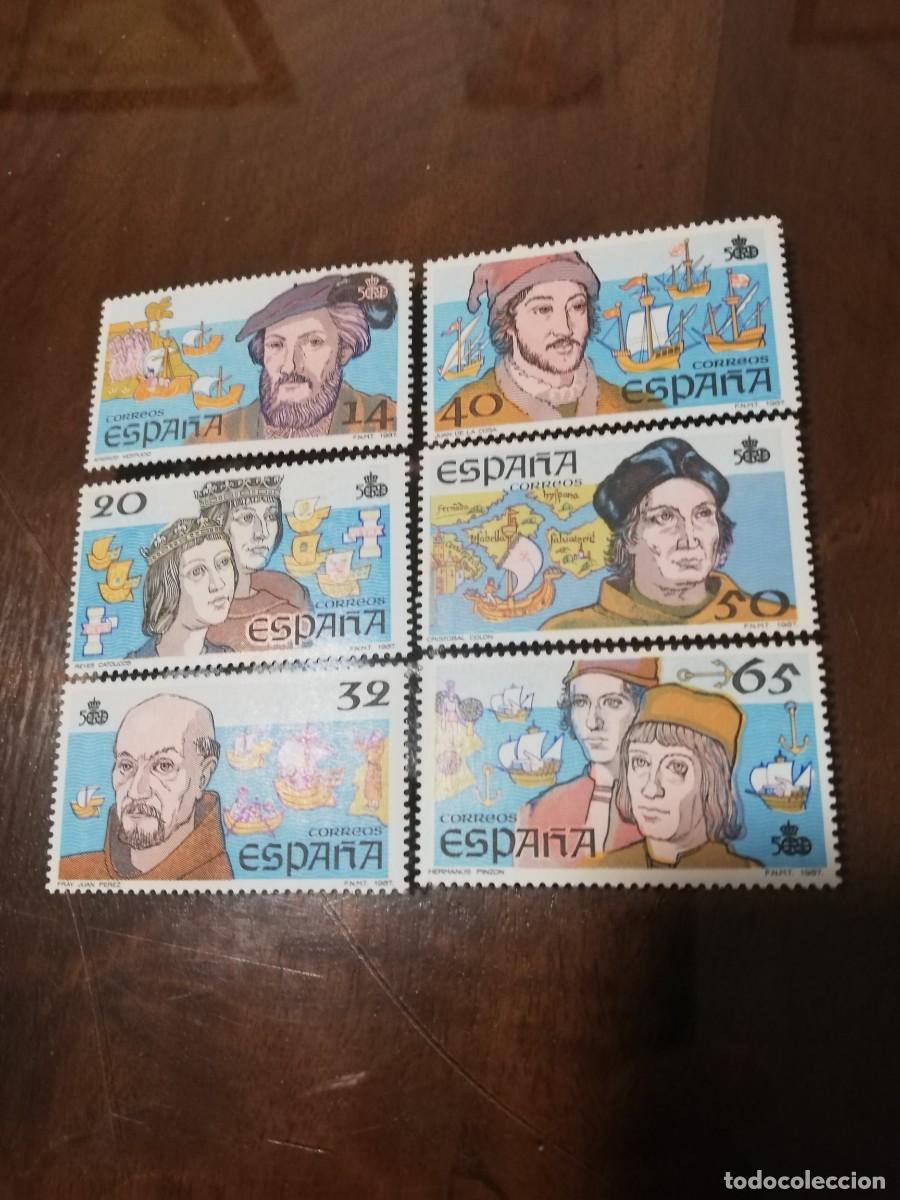 Sellos: ESPA&Ntilde;A A&Ntilde;O 1987.- V CENTENARIO DEL DESCUBRIMIENTO.- YT 2533/38