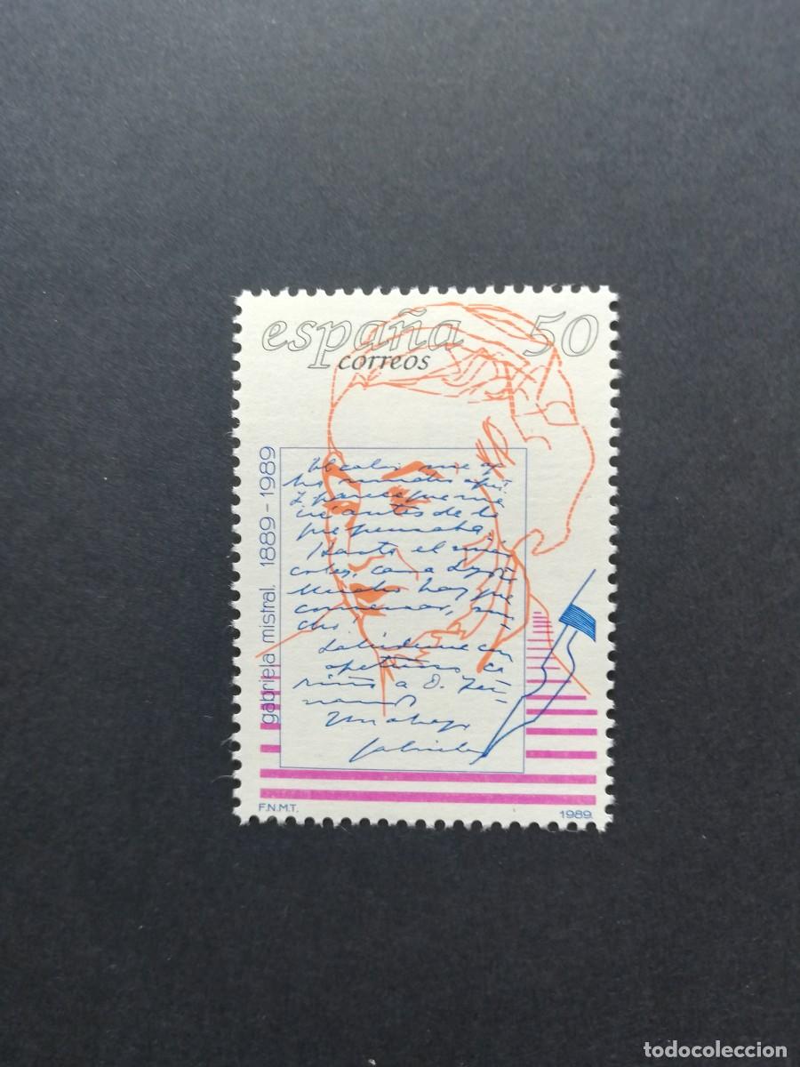 Sellos: ESPA&Ntilde;A 1989.- CENTENARIOS.- GABRIELA MISTRAL.- YT 2627