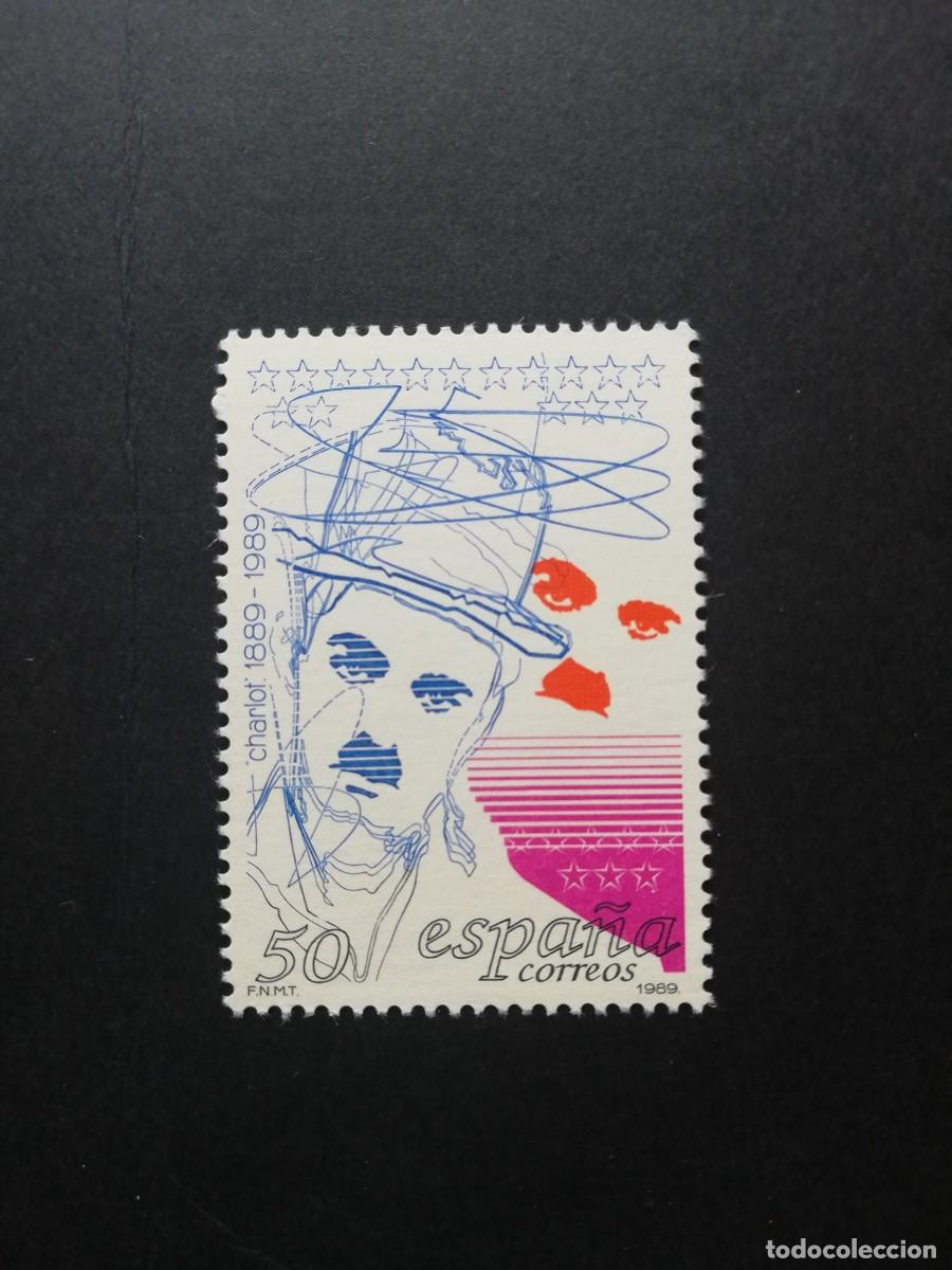 Sellos: ESPA&Ntilde;A 1989.- 1ER. CENTENARIO DEL CHARLES CHAPLIN (CHARLOT).-YT 2638