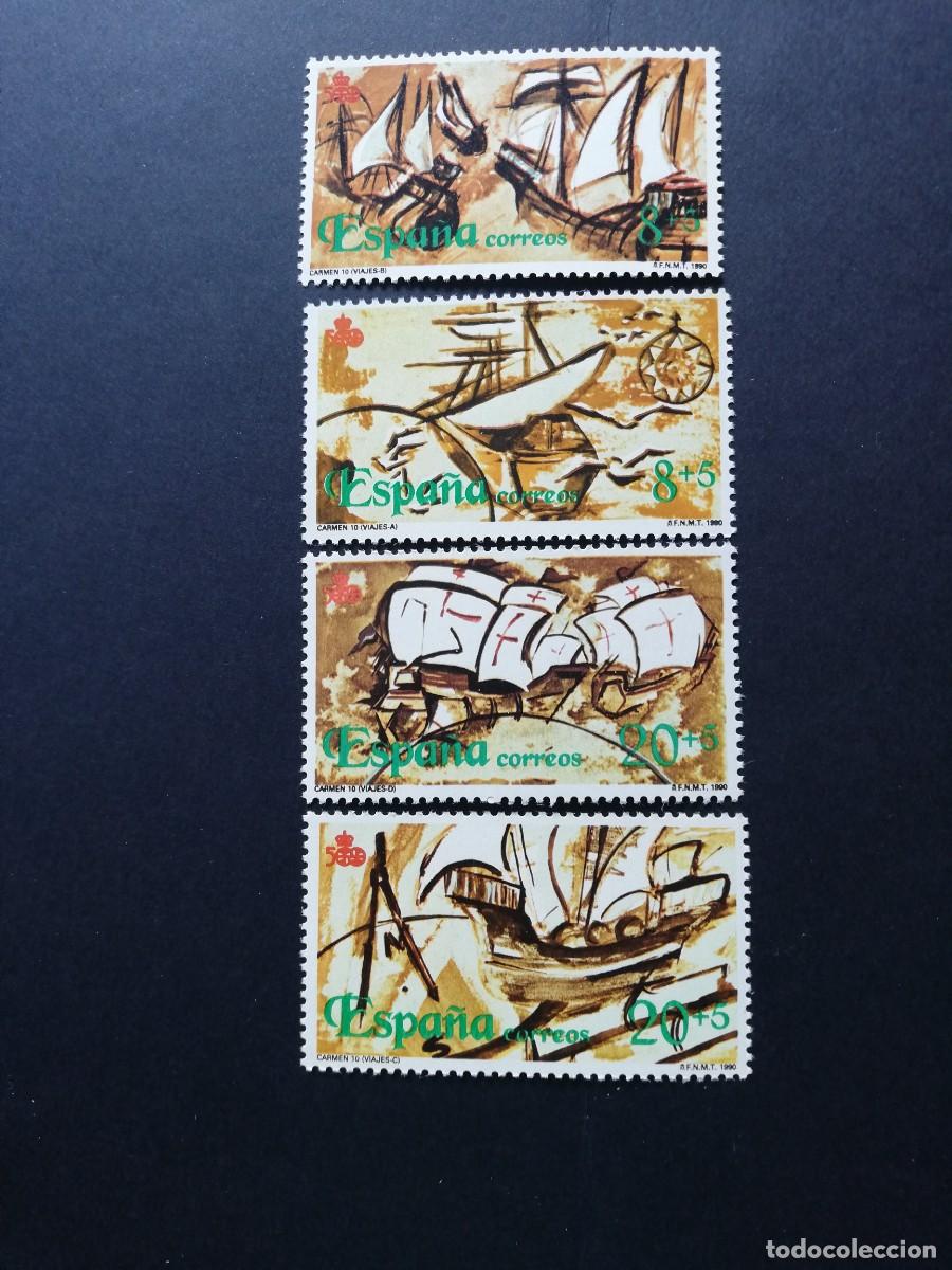 Sellos: ESPA&Ntilde;A 1990.- V CENTENARIO DEL DESCUBRIMIENTO DE AMERICA 1990 (VIAJES) YT 2691/94