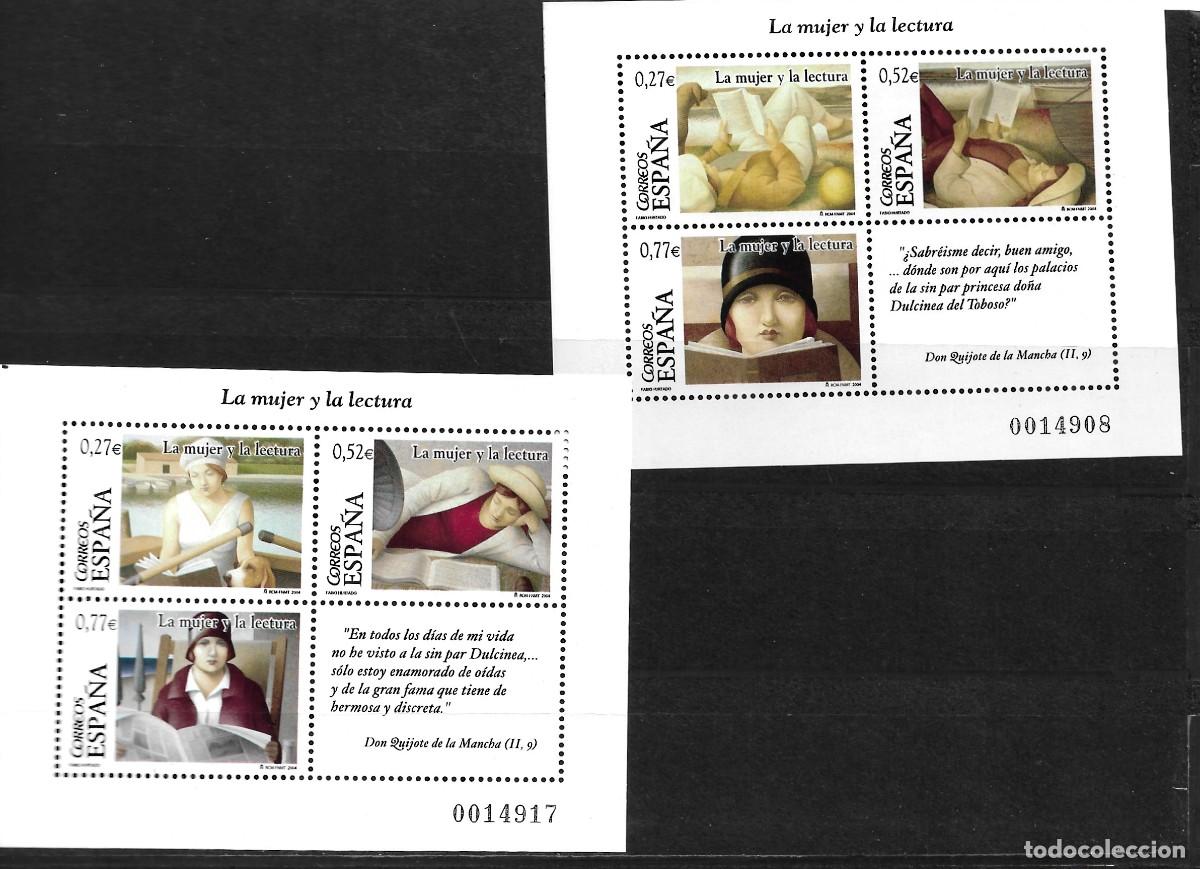 Sellos: Sellos de Espa&ntilde;a A&ntilde;o 2004 La mujer y la lectura , Hojitas nuevas** N&ordm; Edifil 4060/61