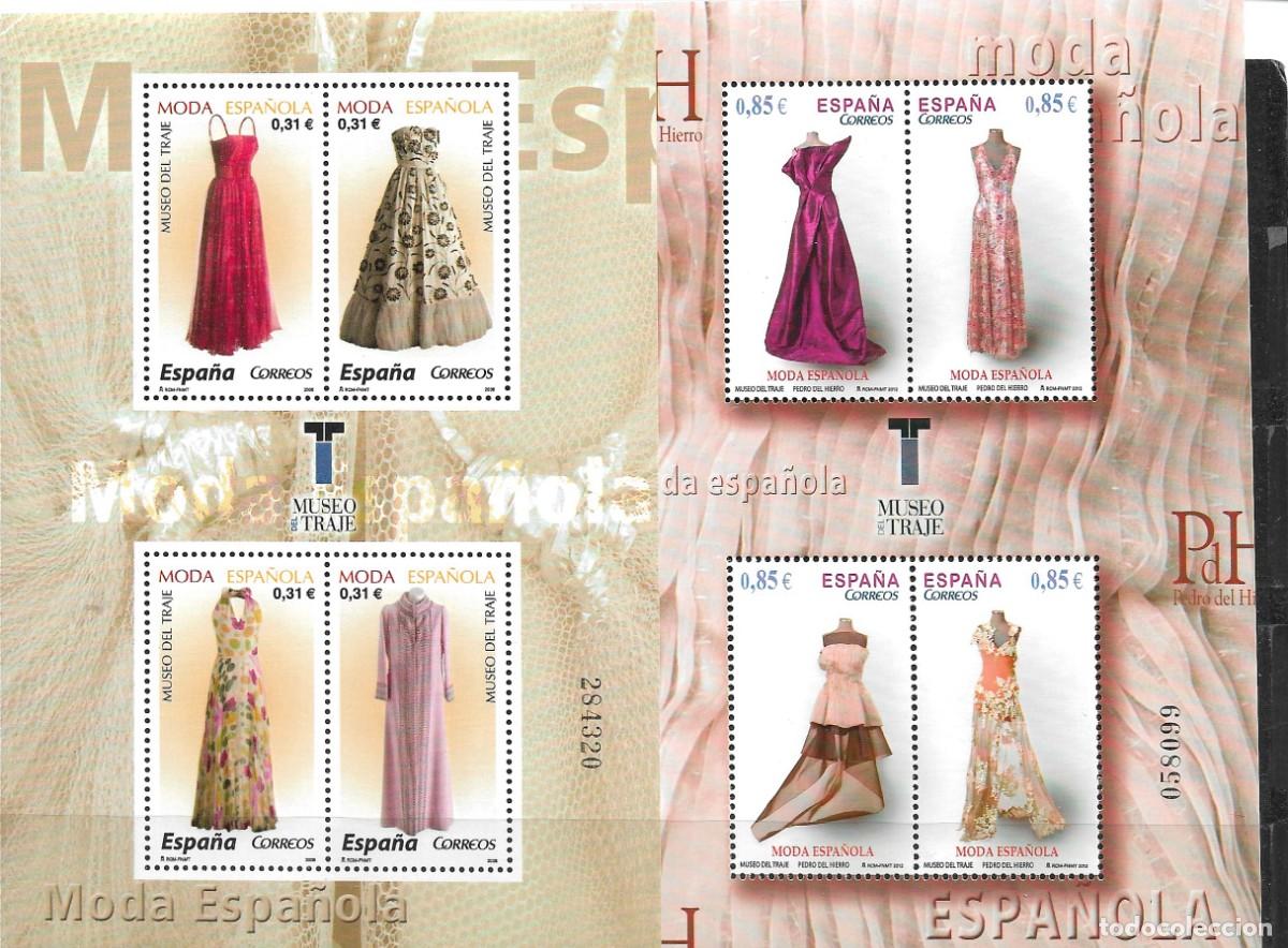 Sellos: Sellos de Espa&ntilde;a A&ntilde;os 2008 y 2012 Moda Espa&ntilde;ola N&ordm; Edifil 4441 y 4745 Hojitas nuevas**