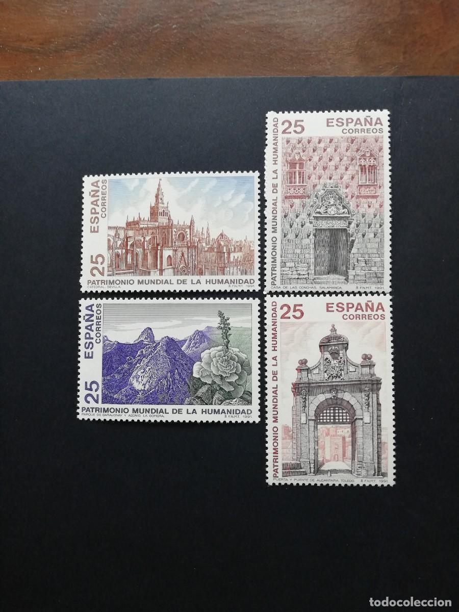 Sellos: ESPA&Ntilde;A 1991.- BIENES CULTURALES Y NATURALES PATRIMONIO MUNDIAL DE LA HUMANIDAD YT 2754/57