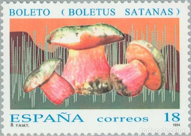 Sellos: Espa&ntilde;a 1994 Edifil 3279 Sello ** Micolog&iacute;a Setas Boleto Satan's Mushroom (Boletus Satanas)