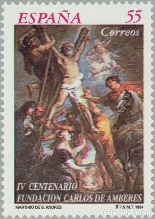 Sellos: Espa&ntilde;a 1994 Edifil 3298 Sello ** Fundaci&oacute;n Carlos de Amberes Pintura &rdquo;Martirio de San Andres&rdquo; Rubens