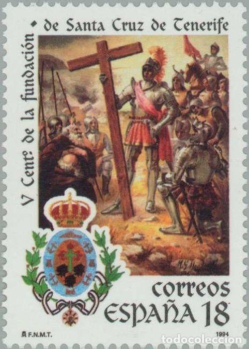 Sellos: Espa&ntilde;a 1994 Edifil 3299 Sello ** Fundaci&oacute;n Santa Cruz Tenerife Pintura de Pedro Fernandez de Lugo