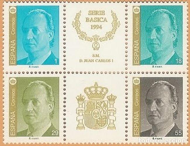 Sellos: Espa&ntilde;a 1994 Edifil 3305/8A Sellos ** Personajes Retrato Rey Juan Carlos I Efigie del Rey Serie con V
