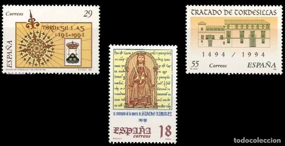 Sellos: Espa&ntilde;a 1994 Edifil 3309/1 Sellos ** Centenarios Muerte Rey Sancho Ramirez y Tratado de Tordesillas