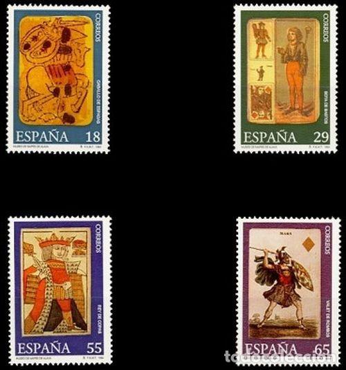 Sellos: Espa&ntilde;a 1994 Edifil 3317/20 Sellos ** Museo de Cartas de Alava Caballo de Espadas, Sota de Bastos,