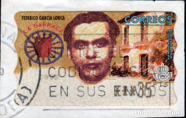 Sellos: 1998 - ESPA&Ntilde;A - ATM - FEDERICO GARCIA LORCA - LA BARRACA - T 23 - 5 DIGITOS