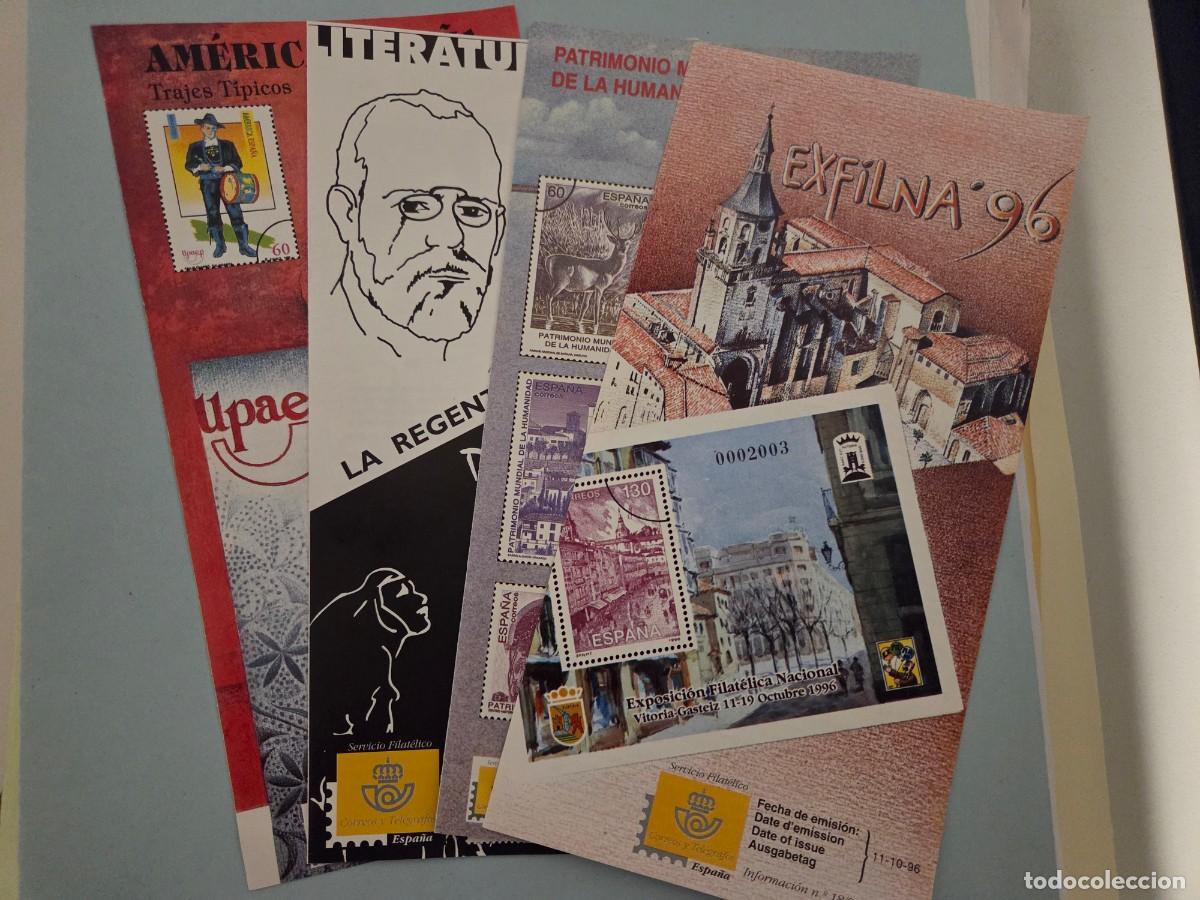 Sellos: Parejas de sellos y d&iacute;pticos series 1996: America Espa&ntilde;a,Literatura, Patrimonio Mundial, Exfilna96
