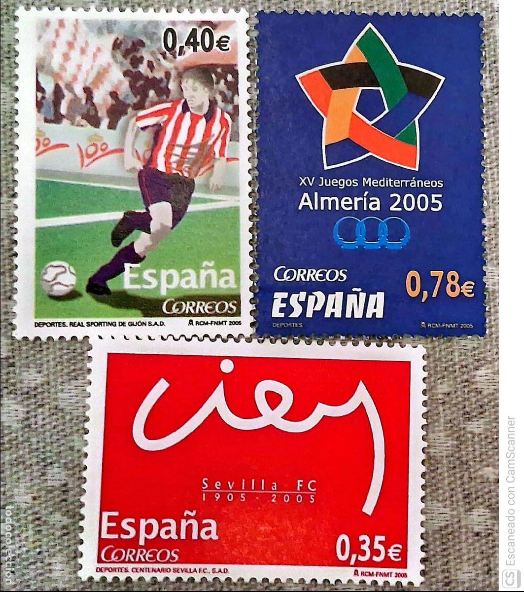 Sellos: Espa&ntilde;a. 4156/58 Centenarios del Sevilla y Real Sporting de Gij&oacute;n, 2005 Oferta bajo facial.