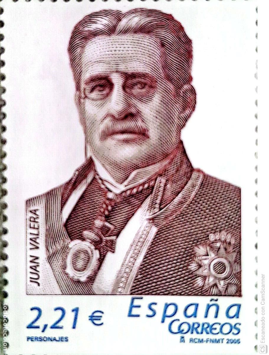 Sellos: Espa&ntilde;a. 4160 Personajes: Juan Valera. 2005. Oferta bajo facial.