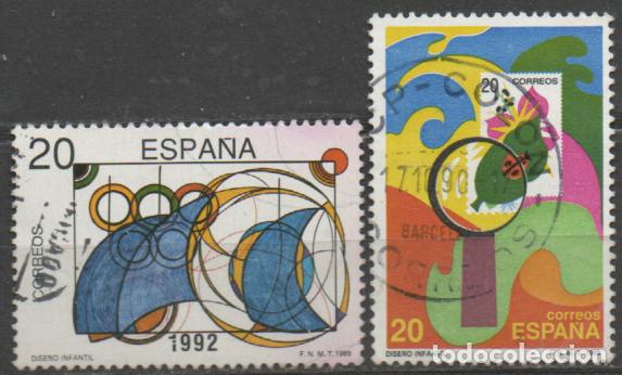 Sellos: EDIFIL N&ordm; 2986/7, DISE&Ntilde;O INFANTIL, USADO SERIE COMPLETA