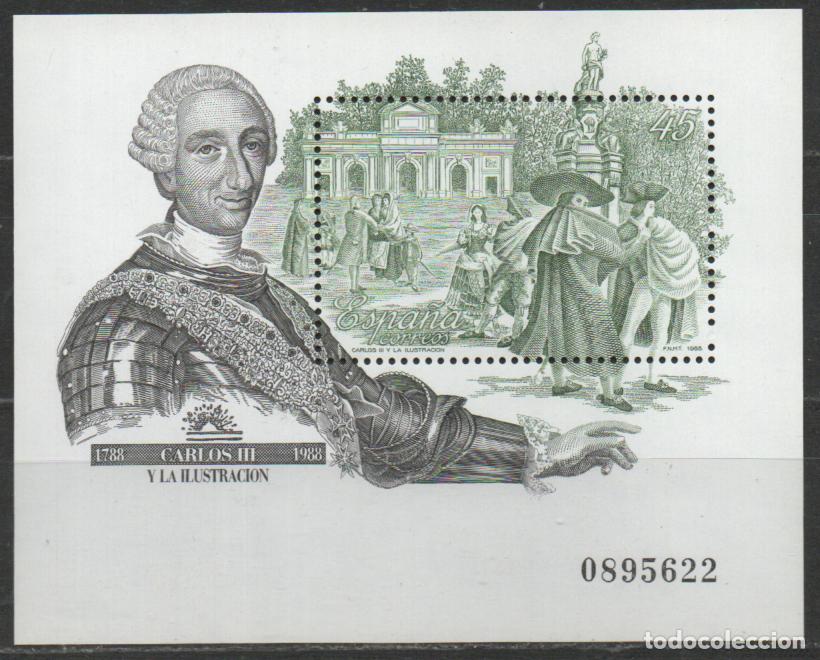 Sellos: EDIFIL SH 2984, FUENTE DE APOLO (CARLOS III Y LA ILUSTRACION), NUEVO ** EN HOJA BLOQUE