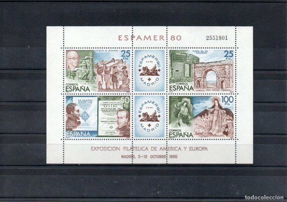 Sellos: ESPA&Ntilde;A. ESPAMER 80. EXPOSICION FILATELICA DE AMERICA Y EUROPA.