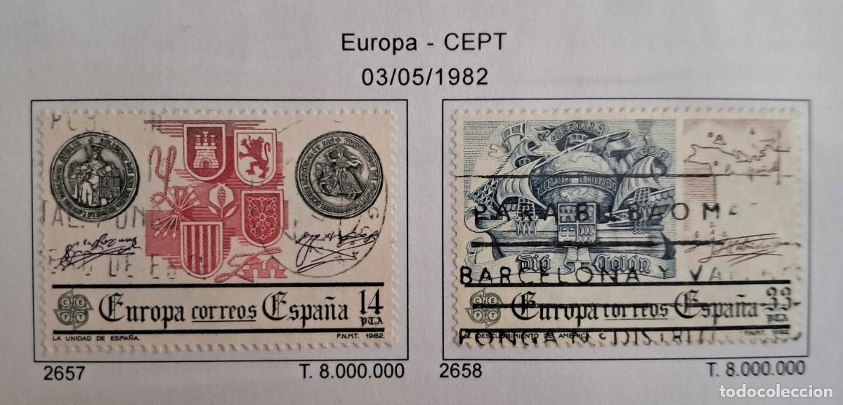 Sellos: serie completa de sellos de Espa&ntilde;a usados, Europa-CEPT, edifil 2657-2658, a&ntilde;o 1982.