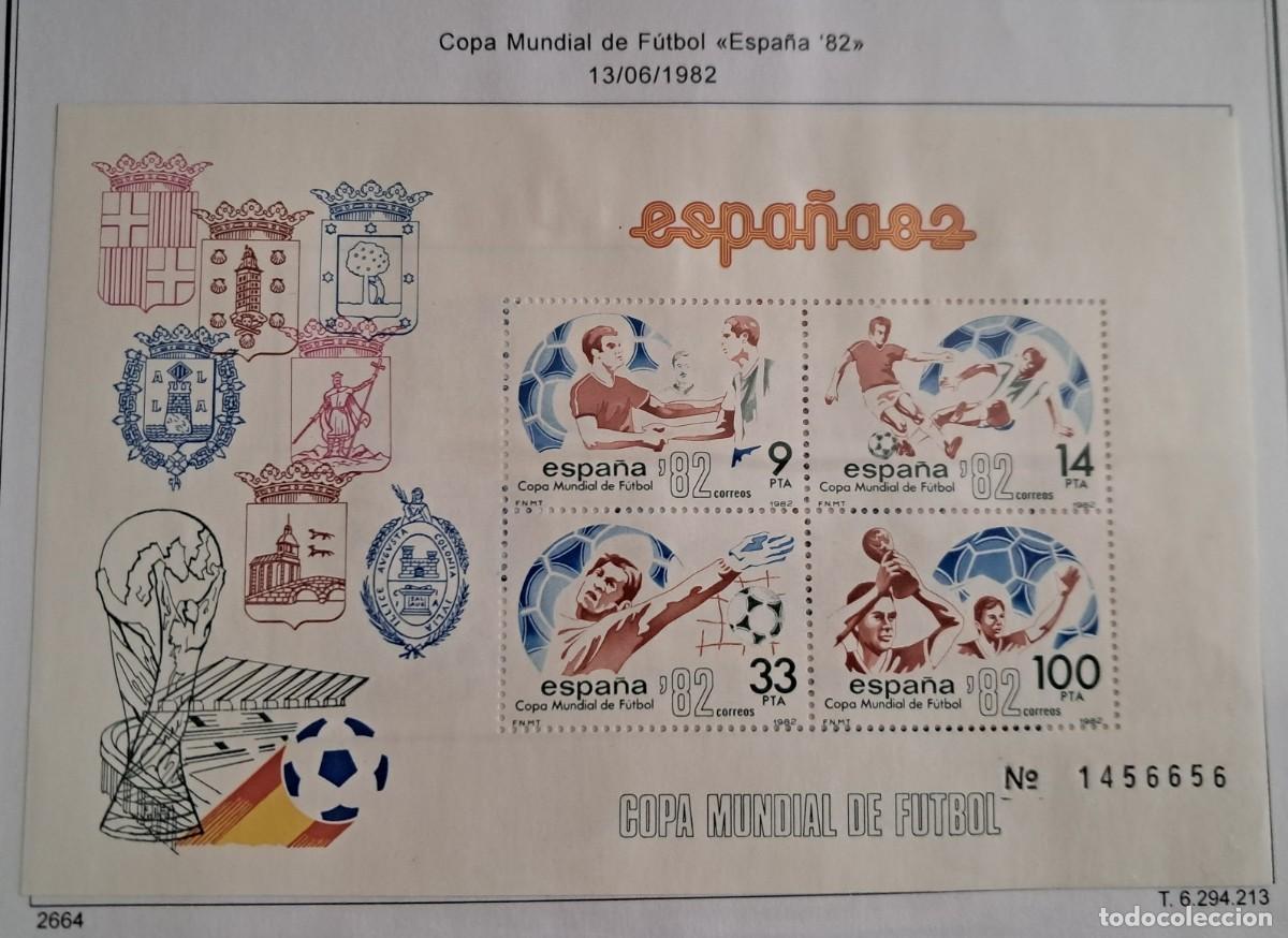 Sellos: Edifil 2664 HB HOJITA serie completa sellos de Espa&ntilde;a a&ntilde;o 1982 Copa Mundial de Futbol 2661-2665