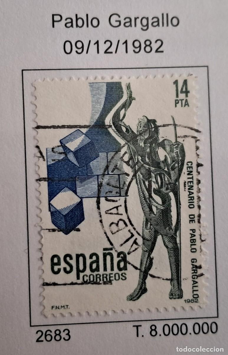 Sellos: sello de Espa&ntilde;a usado, Pablo Gargallo, edifil 2683, a&ntilde;o 1982.