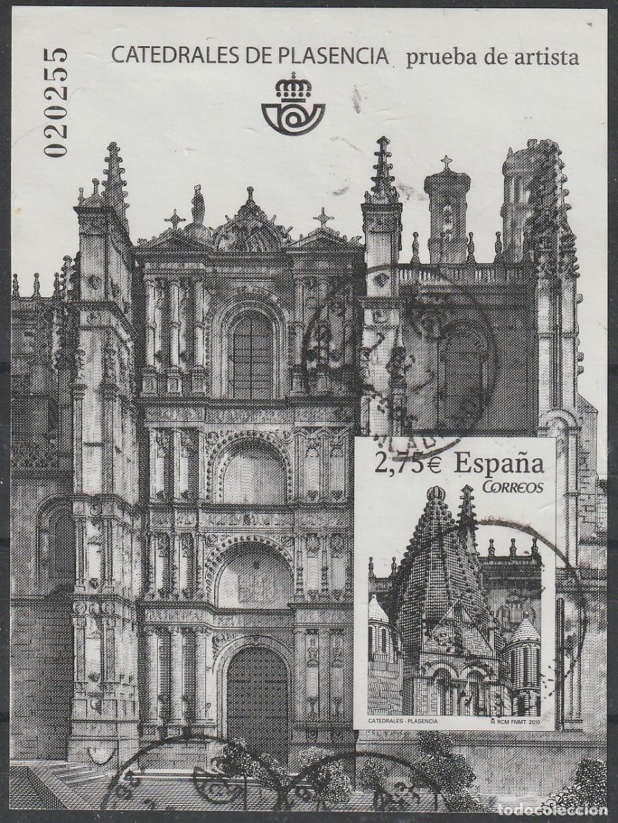 Sellos: Espa&ntilde;a 2010 Edifil 4552 Sello &ordm; HB Catedral de Plasencia Torre Capilla de San Pablo Prueba Artista
