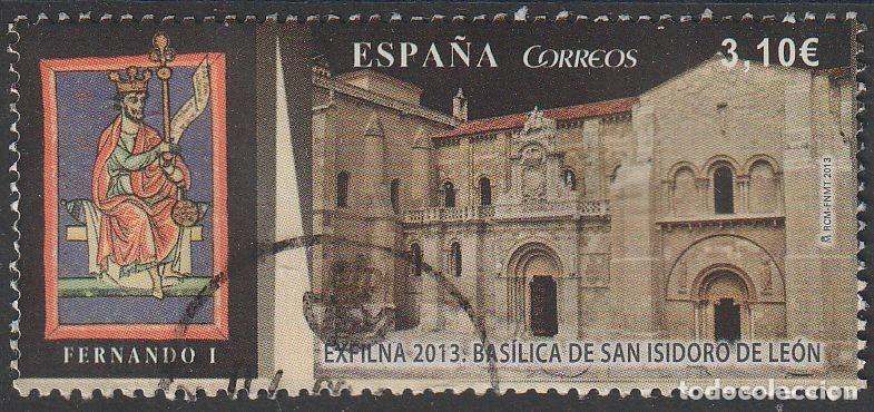 Sellos: Espa&ntilde;a 2013 Edifil 4815 Sello &ordm; EXFILNA Bas&iacute;lica de San Isidoro de Le&oacute;n e imagen de Fernando I