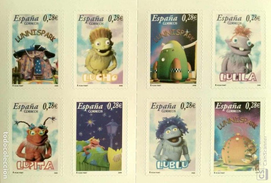 Sellos: Espa&ntilde;a. 4176/83 Para los ni&ntilde;os: Los Lunnis. 2005. Oferta bajo facial.