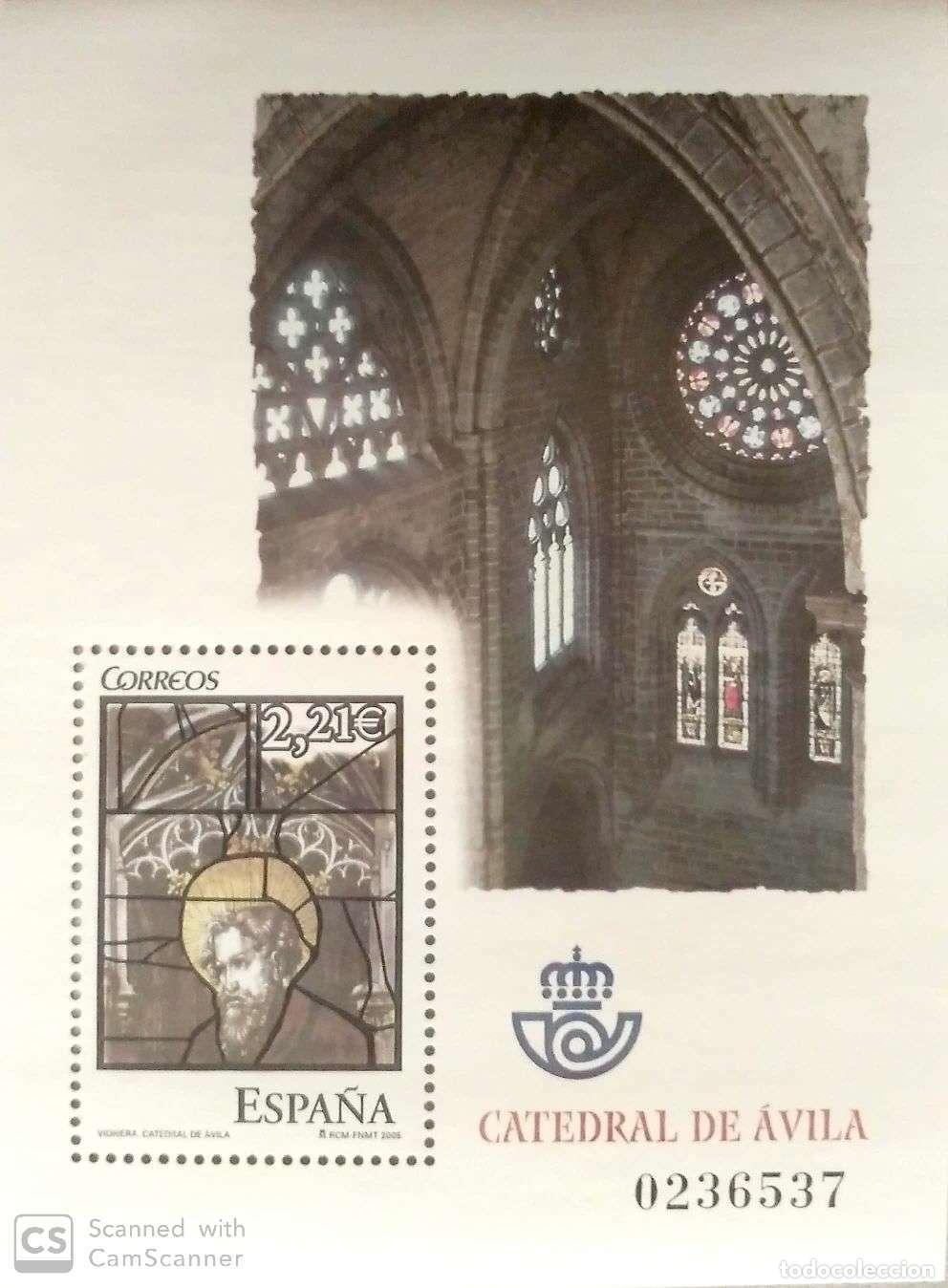 Sellos: Espa&ntilde;a. 4196 HB Vidrieras Catedral de &Aacute;vila. 2005. Oferta bajo facial.