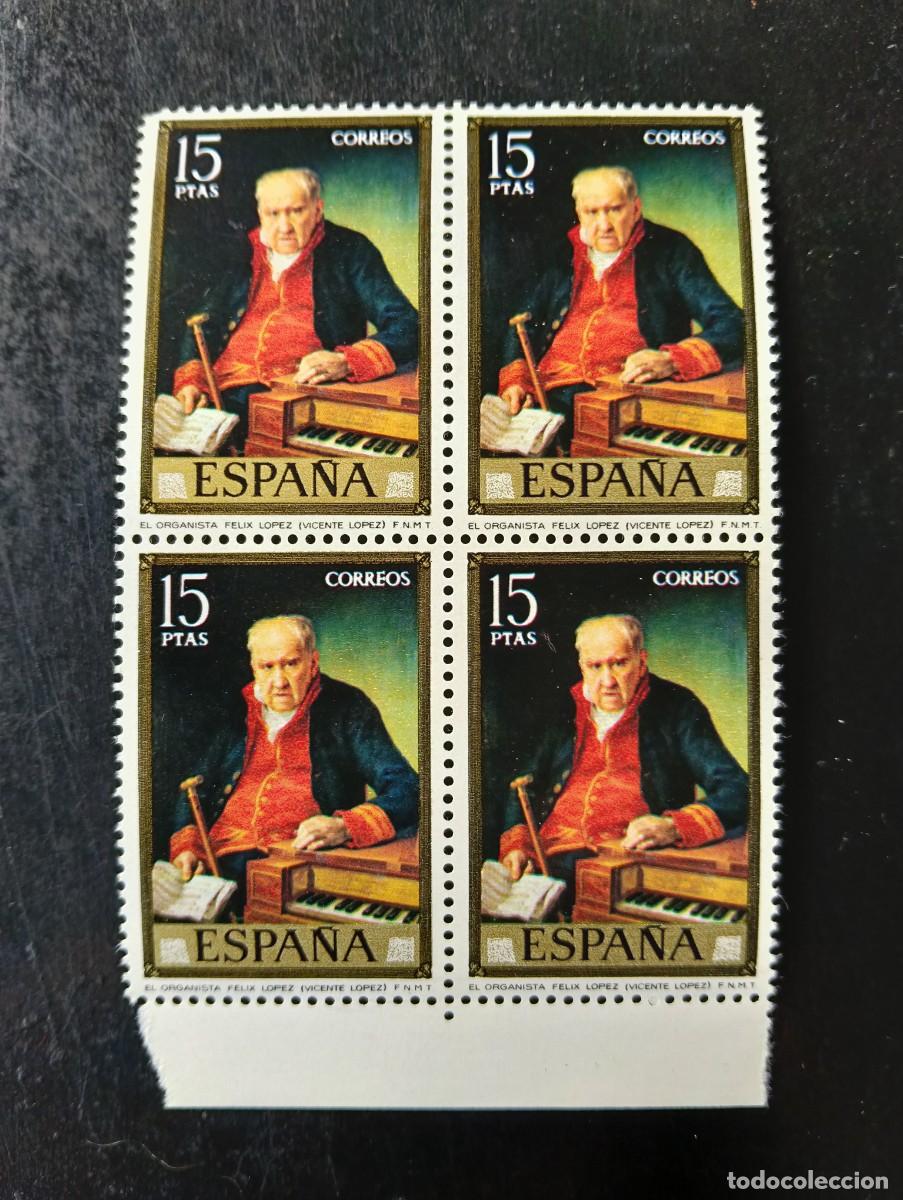 Sellos: Espa&ntilde;a 1973 - Edifil 2153 - Vicente L&oacute;pez Porta&ntilde;a. Organista F&eacute;lix L&oacute;pez - Bloque de 4