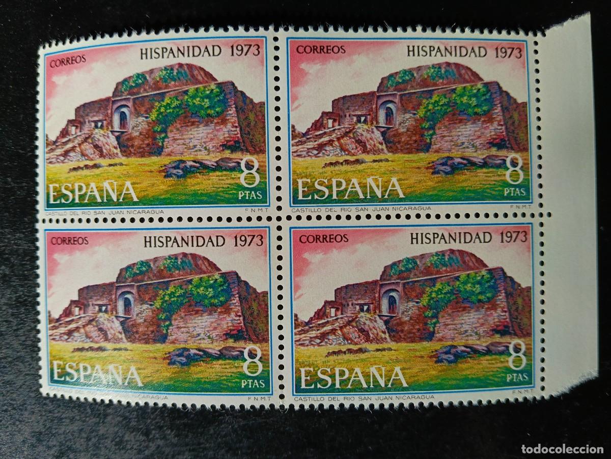 Sellos: Espa&ntilde;a 1973 - Edifil 2157 - Hispanidad. Nicaragua. Castillo de R&iacute;o San Juan - Bloque de 4