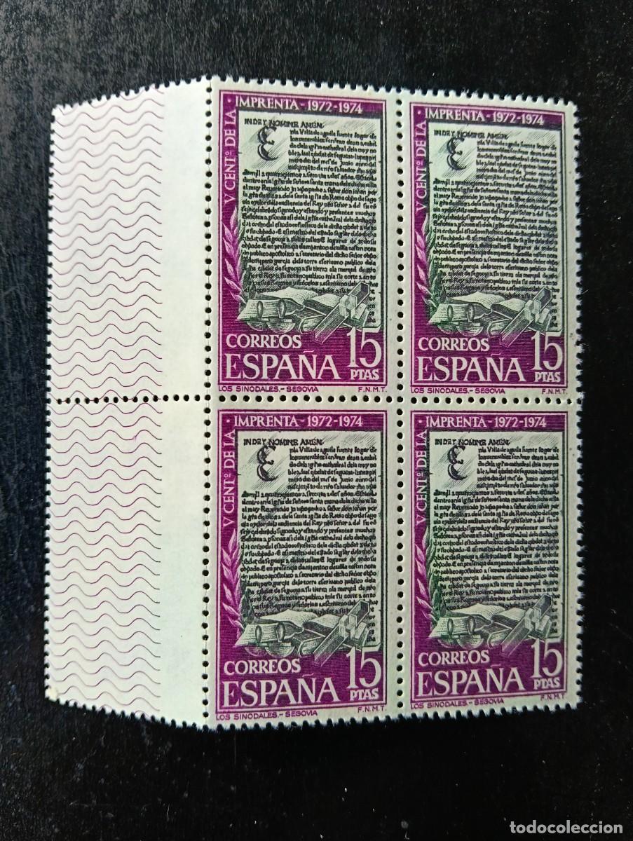 Sellos: Espa&ntilde;a 1973 - Edifil 2166 - V centenario de la imprenta. Los Sinodales. Segovia - Bloque de 4
