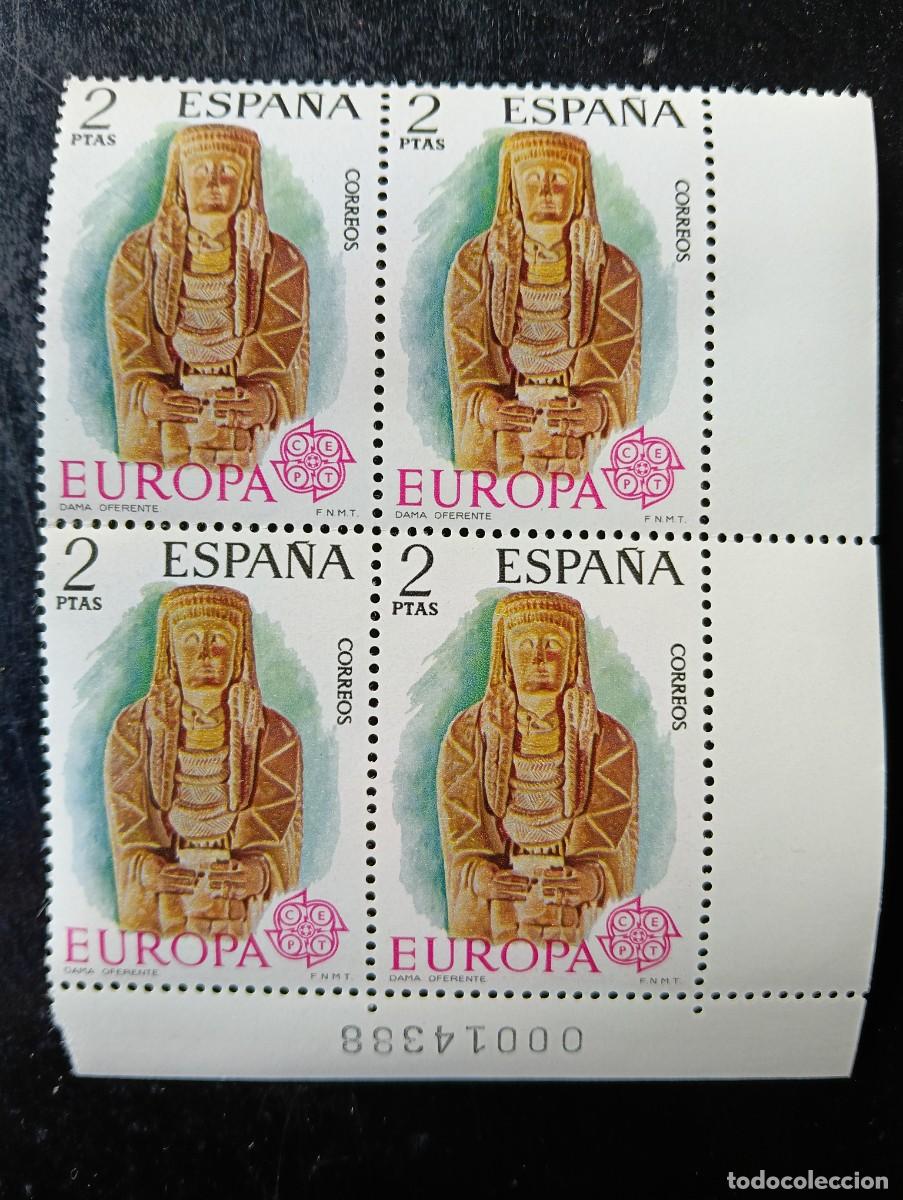 Selos: Espa&ntilde;a 1974 - Edifil 2177 - Europa-CEPT. Dama Oferente, Cerro de los Santos - Bloque de 4