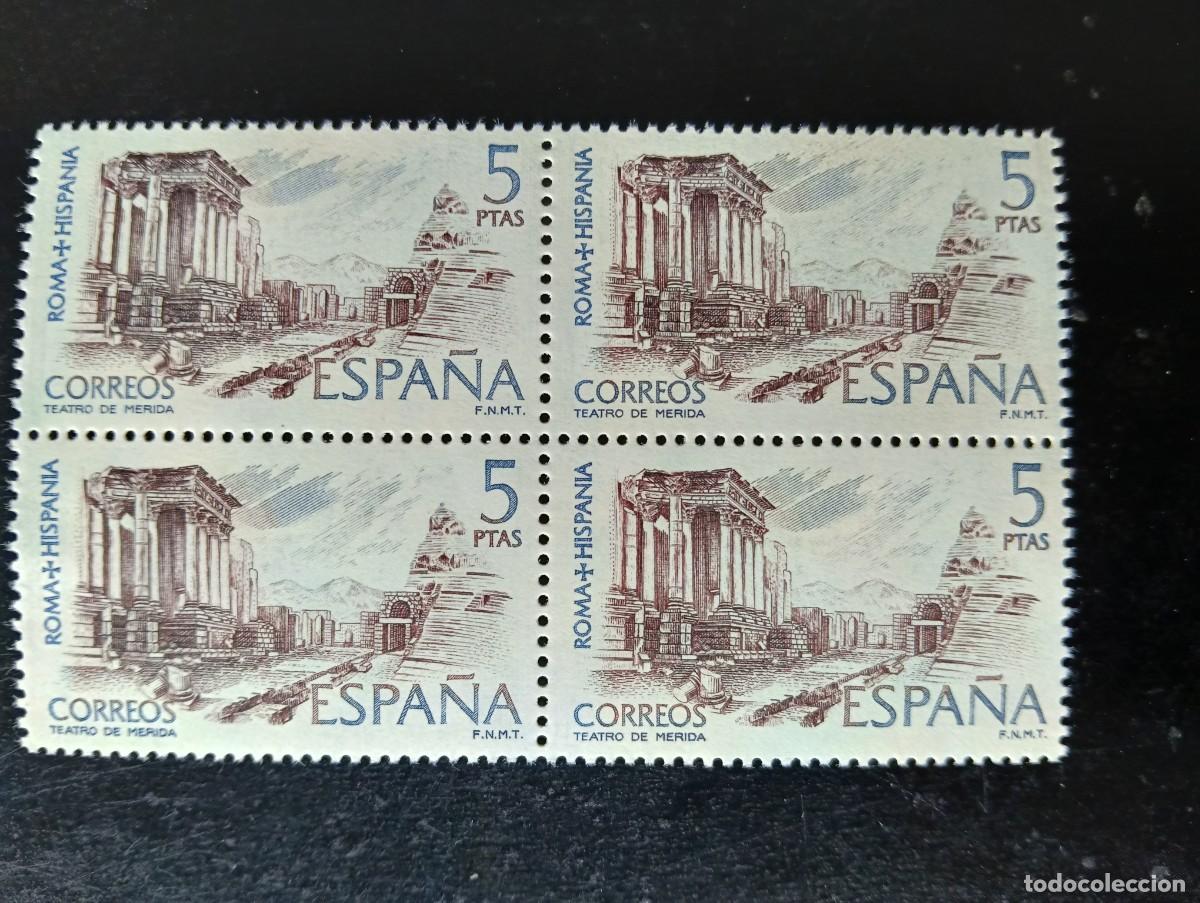 Sellos: Espa&ntilde;a 1974 - Edifil 2188 - Roma-Hispania. Teatro de M&eacute;rida - Bloque de 4