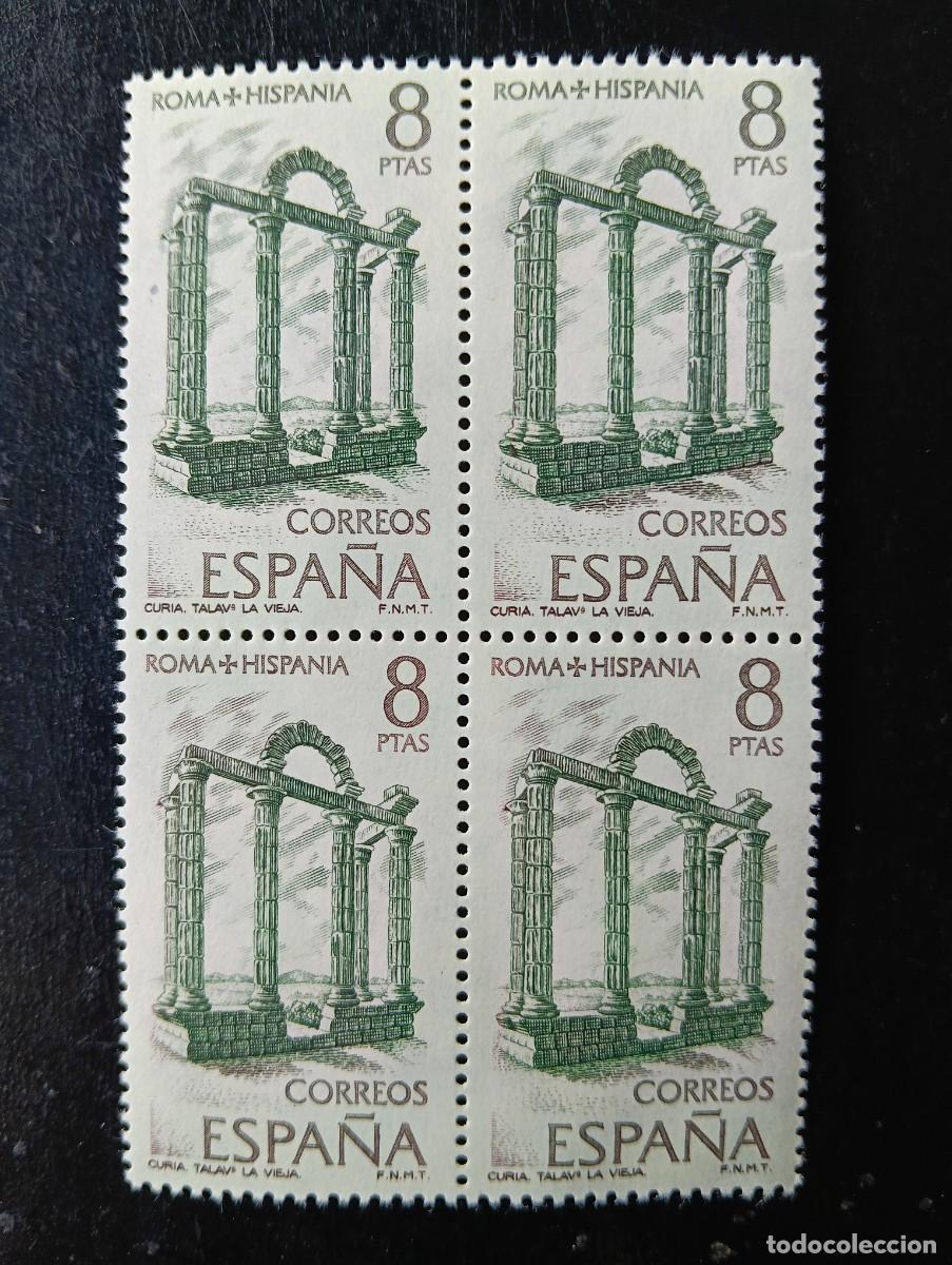 Sellos: Espa&ntilde;a 1974 - Edifil 2190 - Roma-Hispania. Curia de Talavera la Vieja - Bloque de 4