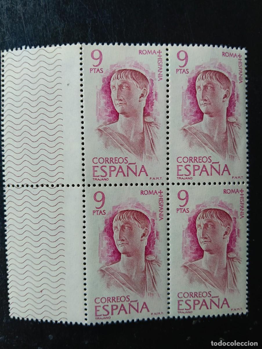 Sellos: Espa&ntilde;a 1974 - Edifil 2191 - Roma-Hispania. Trajano - Bloque de 4