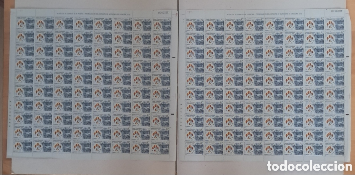 Sellos: Edifil 2546 .160 sellos (MNH). Espa&ntilde;a 1979 . Proclamaci&oacute;n Estatuto de Autonom&iacute;a de Catalu&ntilde;a