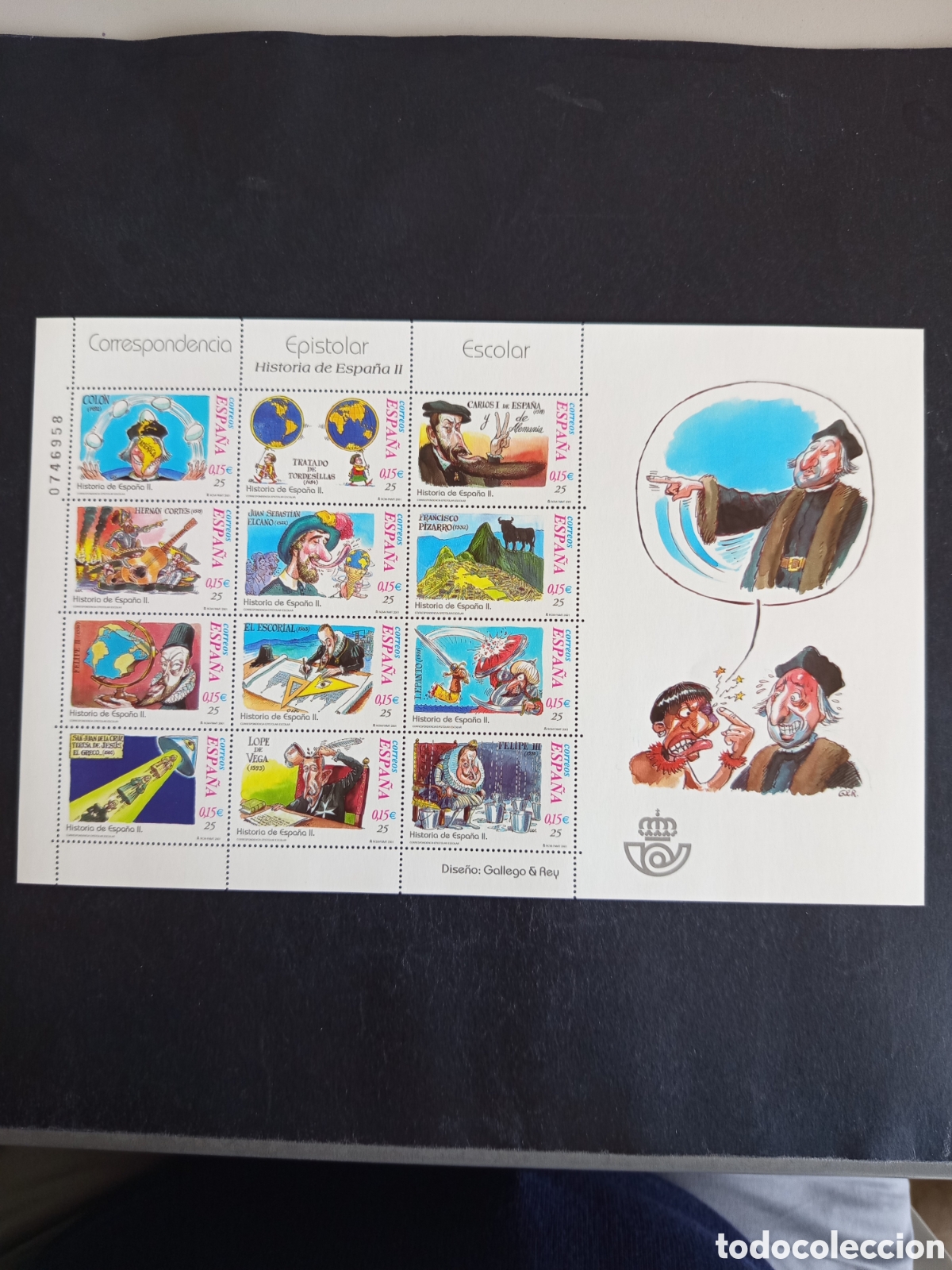 Sellos: Espa&ntilde;a, 2001. Correspondencia Epistolar. Mini pliego sin circular. Ed. MP 76. Pedido m&iacute;nimo 3 &euro;