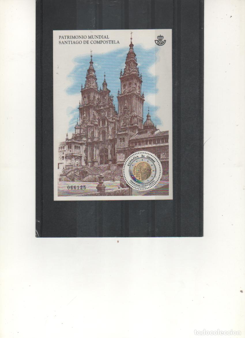 Sellos: Espa&ntilde;a HB 5210 Patrimonio Mundial Santiago de Compostela Valor bajo facial (seg&uacute;n foto)