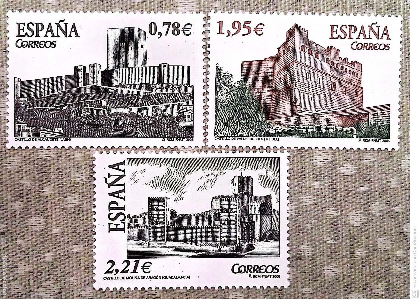 Sellos: Espa&ntilde;a. 4170 Castillos: Alcaudete, Valderrobles y Molina de Arag&oacute;n. Oferta bajo facial.