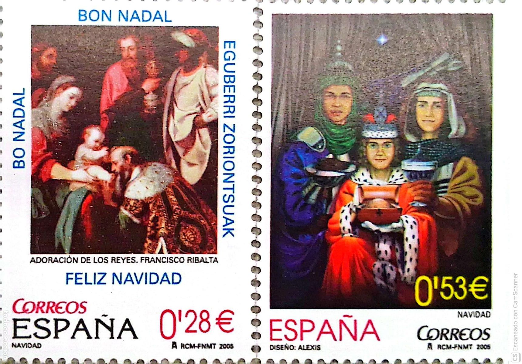 Sellos: Espa&ntilde;a. 4194/95 Navidad. Oferta bajo facial